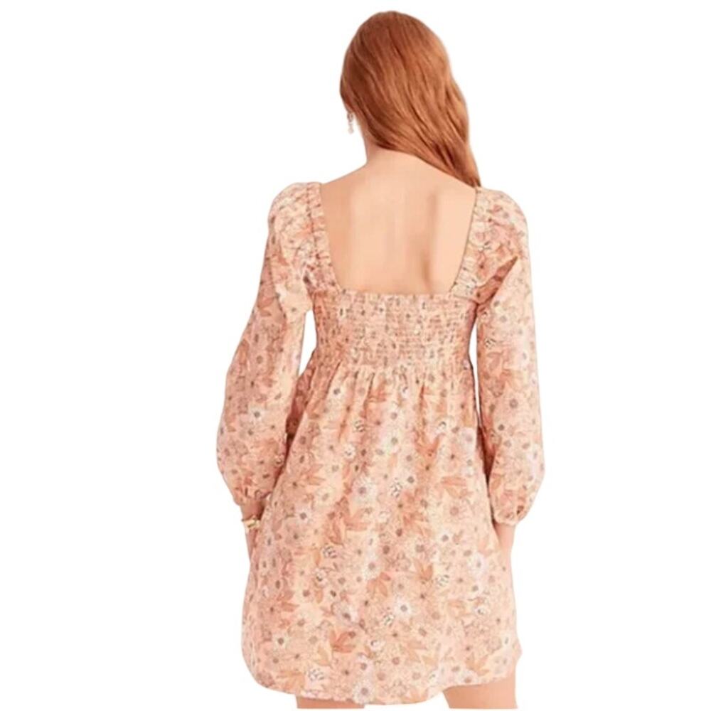 NEW J. Crew Squareneck Cotton Poplin Babydoll Dress in Zinnia Floral Size M NWT - Picture 4 of 11